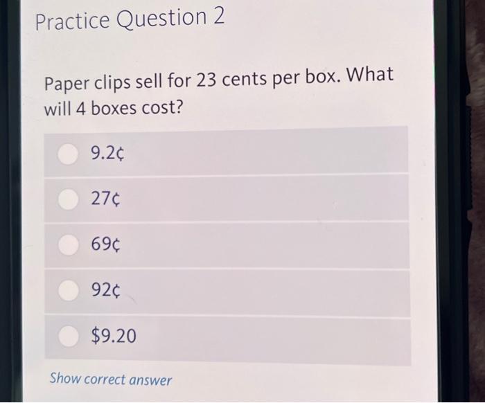 Paper clips sell for 23 cents